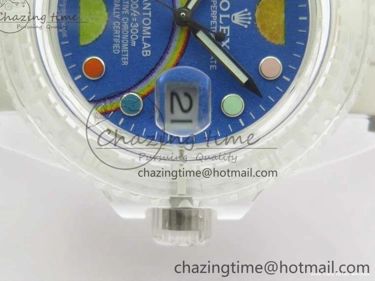 AAA Replica Watches Strap Fruit 3AF FreshLook 2620 Blue Submariner Phantomlab Rubber Transparent Dial Best Edition VR on White 1219